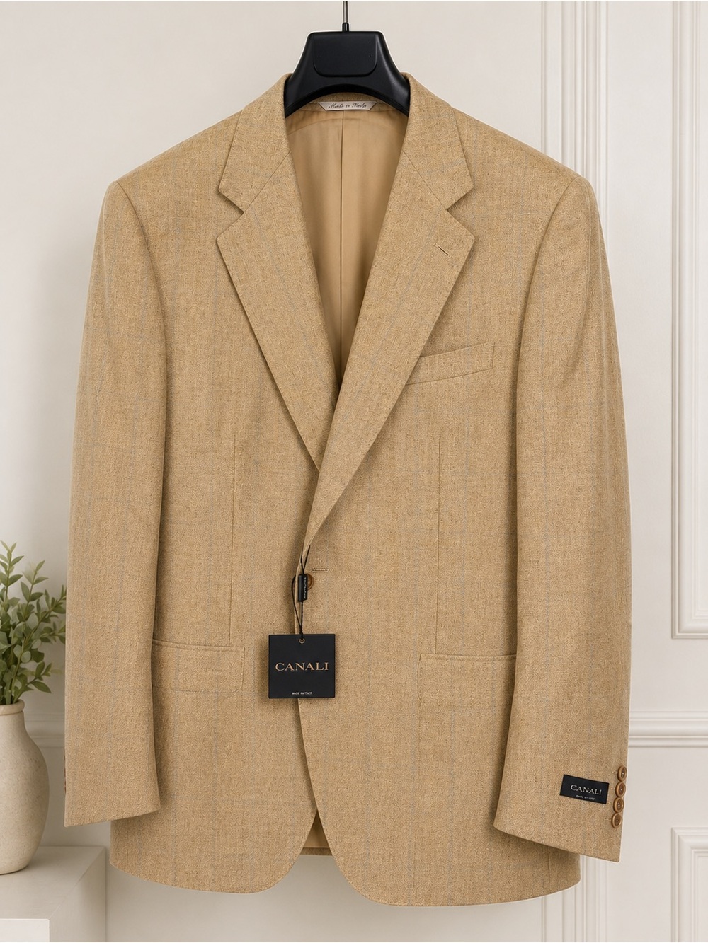 Canali Beige-Tan Men's Wool-Linen Sport Coat